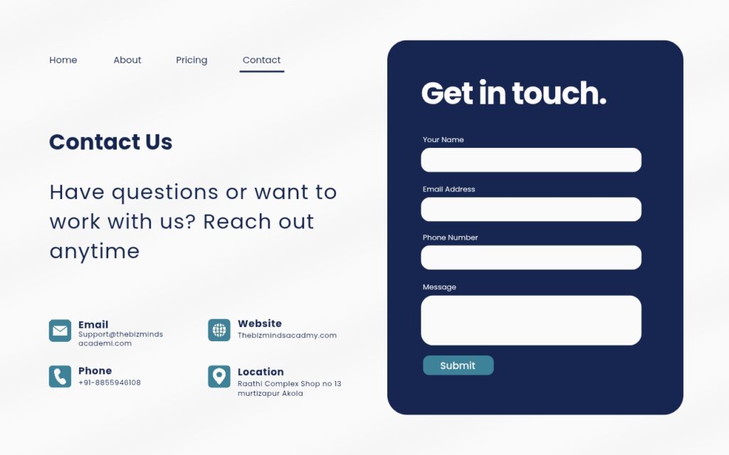 Contact The BizMinds Academy | Blogging & Digital Marketing Help